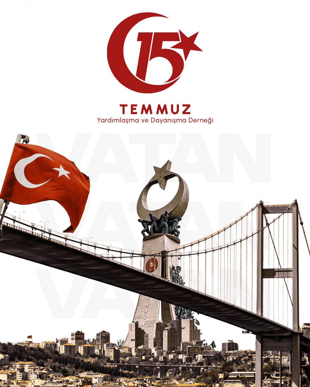 15 Temmuz Yardımlaşma ve Dayanışma Derneği, Şehit Aileleri ve Gaziler başta olmak üzere Sosyal Yardımlaşma, Dayanışma ve Milli Birlik için çalışır.